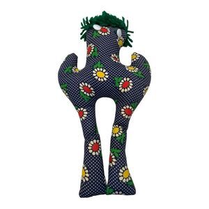 Hand Crafted Floral Dammit Doll - Blue and Green‎